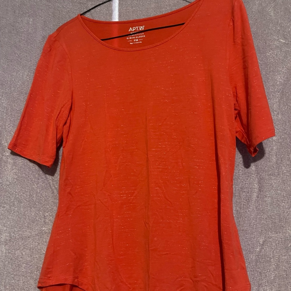 Apt. 9 Orange Fitted Short Sleeve T-Shirt